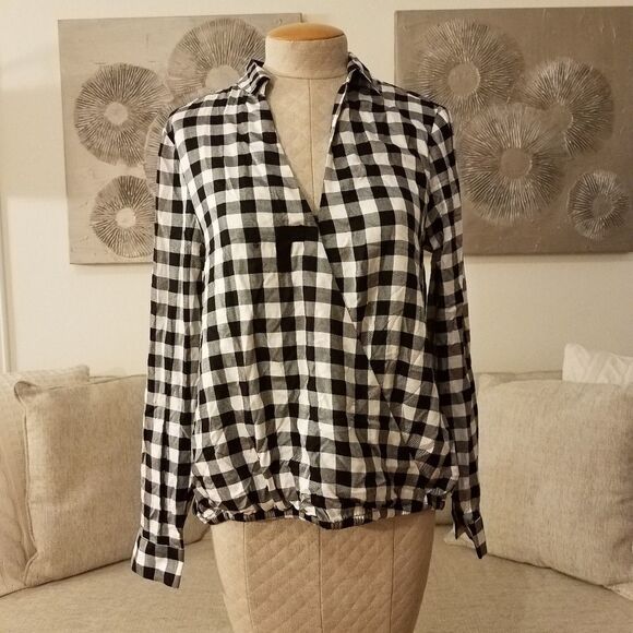 Madwell Wrap Front Shirt in Buffalo Check sz Med - Picture 3 of 8